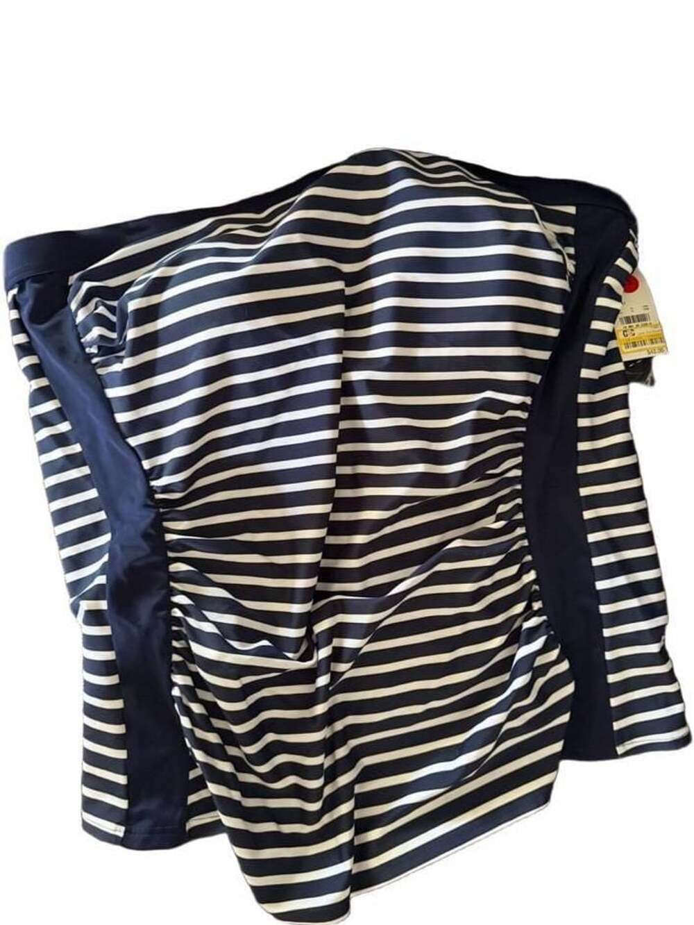 Lands' End Tankini Top Size XL 18 Blue White Striped